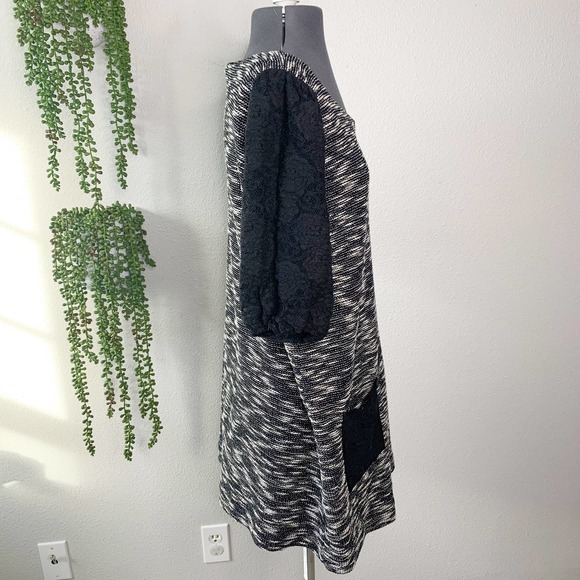 Anthropologie Postmark Black Grey Short Sleeve Knit Dress Women's Size Large L - Picture 3 of 9